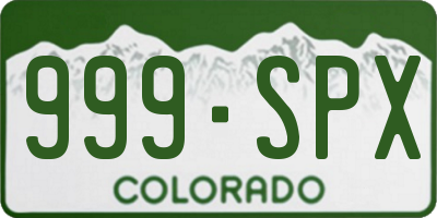 CO license plate 999SPX