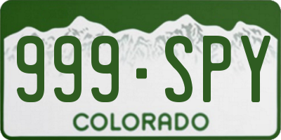 CO license plate 999SPY