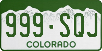 CO license plate 999SQJ