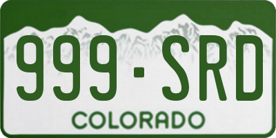 CO license plate 999SRD