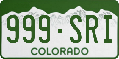 CO license plate 999SRI