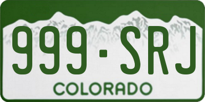 CO license plate 999SRJ