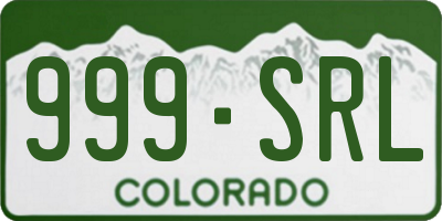 CO license plate 999SRL