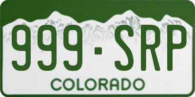 CO license plate 999SRP
