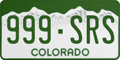 CO license plate 999SRS
