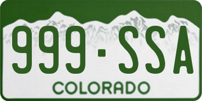CO license plate 999SSA