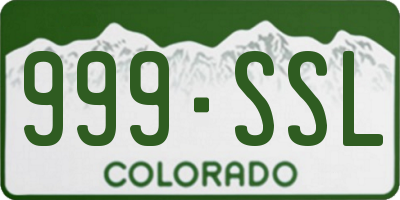 CO license plate 999SSL