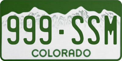 CO license plate 999SSM