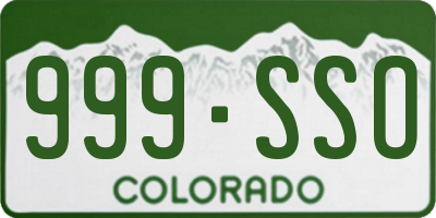 CO license plate 999SSO