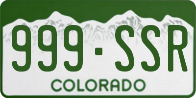 CO license plate 999SSR