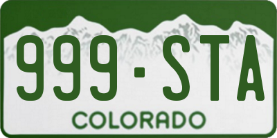 CO license plate 999STA