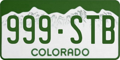 CO license plate 999STB