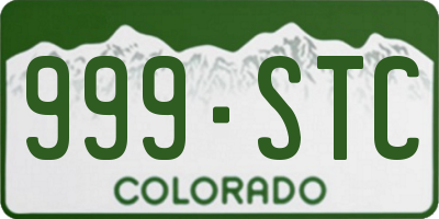 CO license plate 999STC