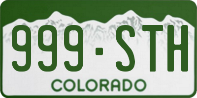 CO license plate 999STH