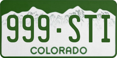 CO license plate 999STI