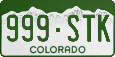 CO license plate 999STK