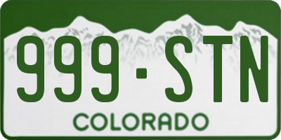 CO license plate 999STN