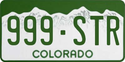 CO license plate 999STR