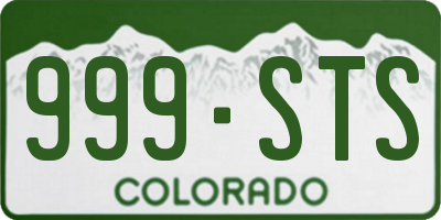 CO license plate 999STS