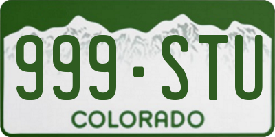 CO license plate 999STU