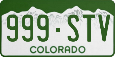 CO license plate 999STV