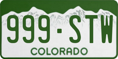 CO license plate 999STW