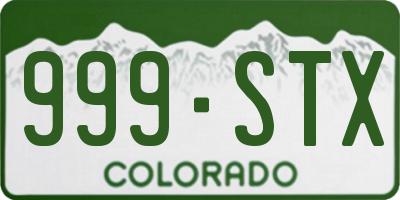 CO license plate 999STX