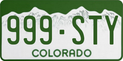 CO license plate 999STY