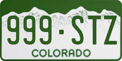 CO license plate 999STZ