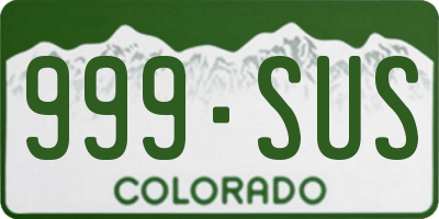 CO license plate 999SUS