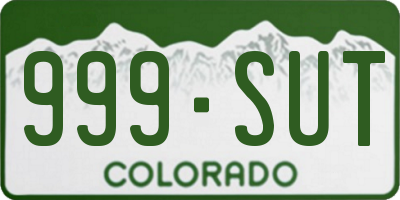 CO license plate 999SUT