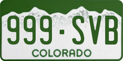 CO license plate 999SVB