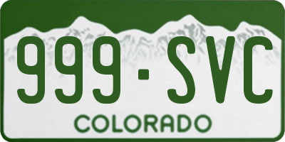 CO license plate 999SVC