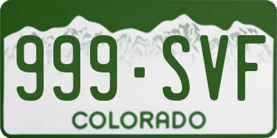 CO license plate 999SVF