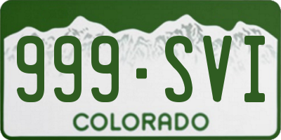 CO license plate 999SVI