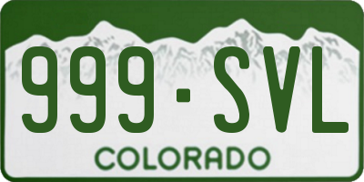 CO license plate 999SVL