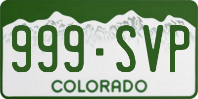 CO license plate 999SVP