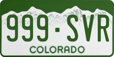 CO license plate 999SVR