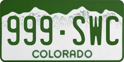 CO license plate 999SWC