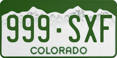 CO license plate 999SXF