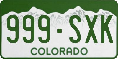 CO license plate 999SXK