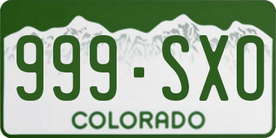 CO license plate 999SXO