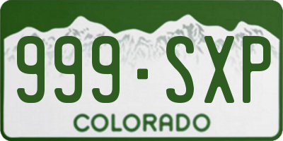 CO license plate 999SXP