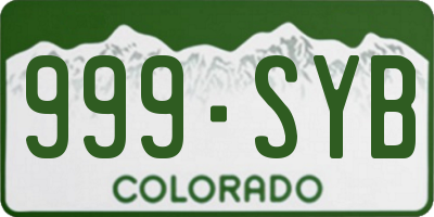 CO license plate 999SYB