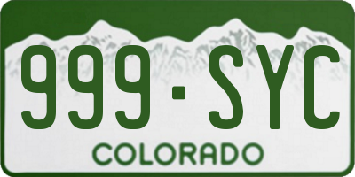 CO license plate 999SYC