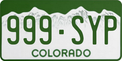 CO license plate 999SYP