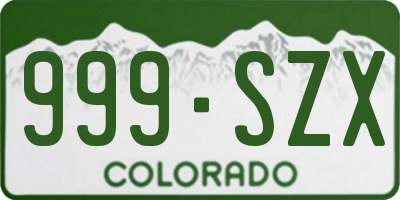 CO license plate 999SZX