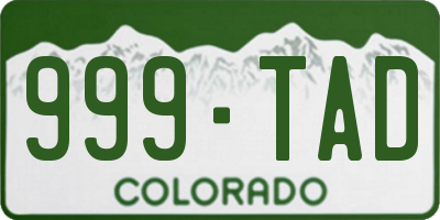 CO license plate 999TAD