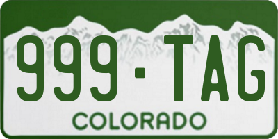 CO license plate 999TAG