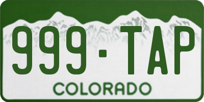 CO license plate 999TAP